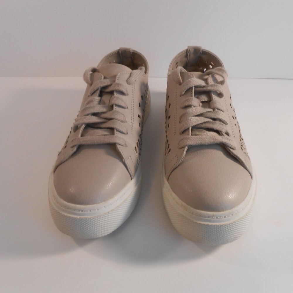 Brash Perforated Sneaker Tan with Cut Out Faux Leather Size 6.5